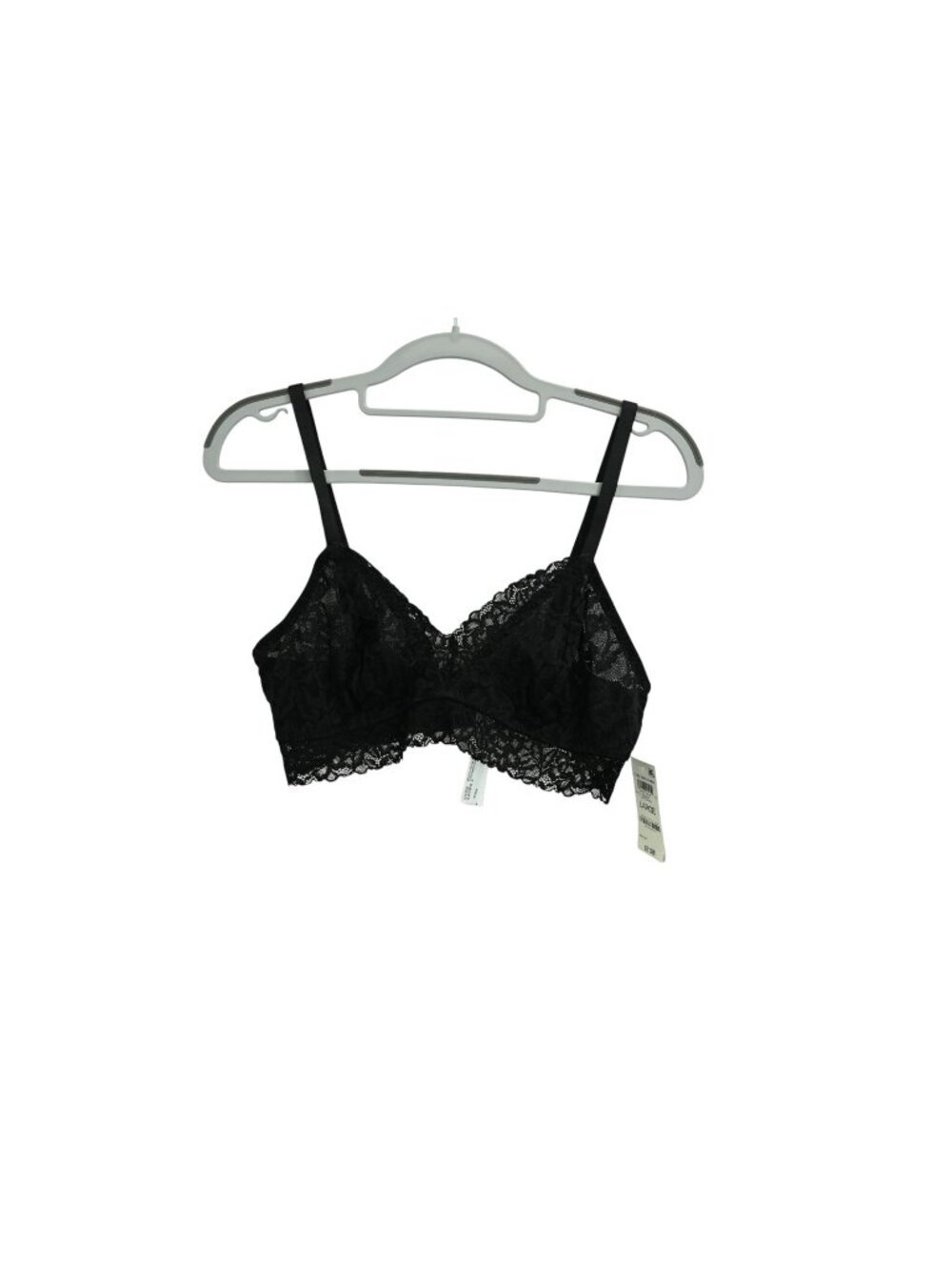NWT State Of Day Intimates Lace Bralette Size L Deep Black V-Neck Wirefree Bra
